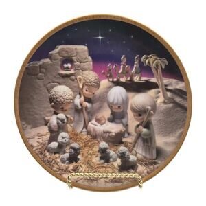 Vtg Precious Moments Sam Butcher Unto Us a Child Is Born 1994 Collector Plate